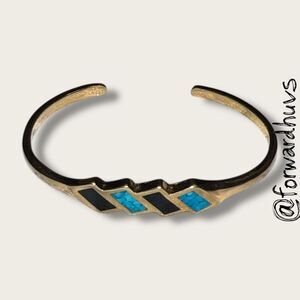 Southwest Style Casting On Parade Vintage Gold Tone Cuff Bracelet